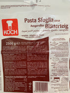 PASTA SFOGLIA STESA CONGELATA KOCK CONFEZIONE DA 2,5kg